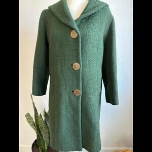 Vintage Olive Green Egyptian Brass Buttons Peacoat
